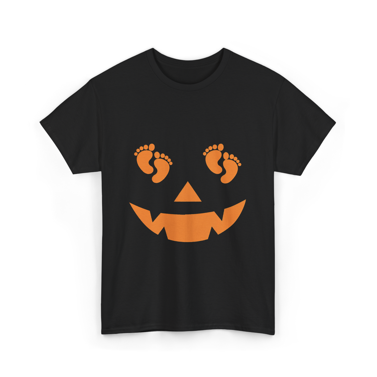 Pumpkin Smiley Halloween T-Shirt - Black