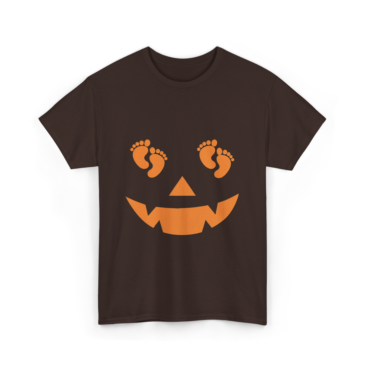 Pumpkin Smiley Halloween T-Shirt - Dark Chocolate