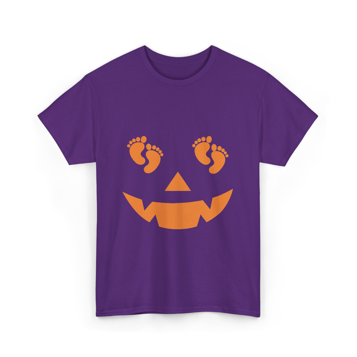 Pumpkin Smiley Halloween T-Shirt - Purple