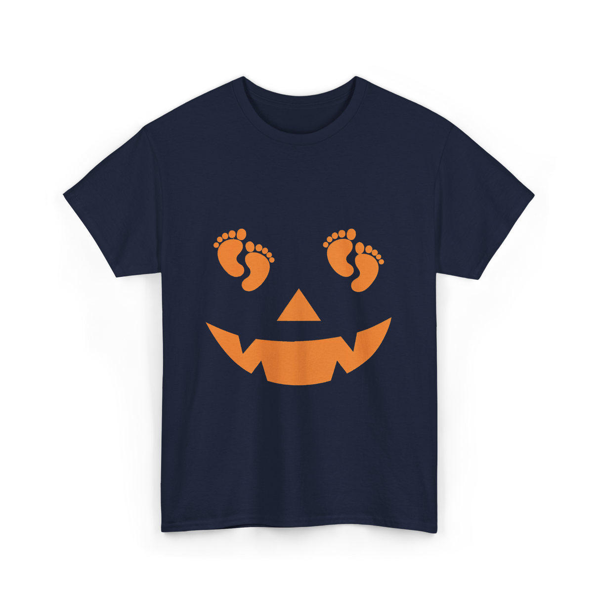 Pumpkin Smiley Halloween T-Shirt - Navy