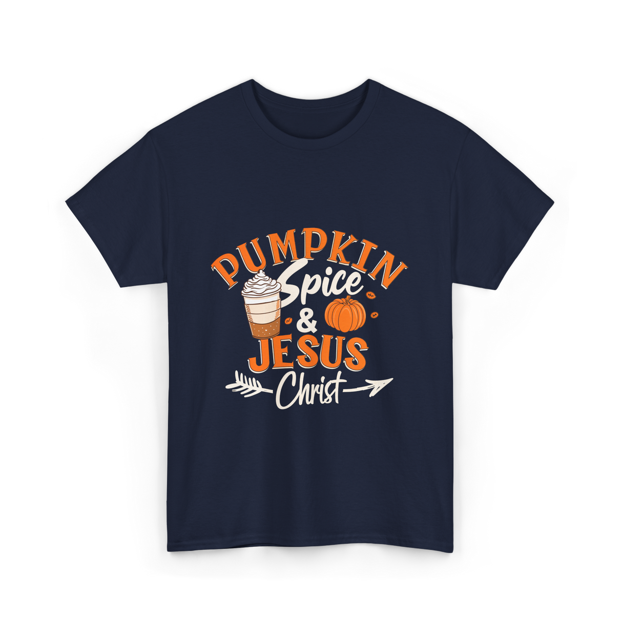 Pumpkin Spice Jesus Christ T-Shirt - Navy