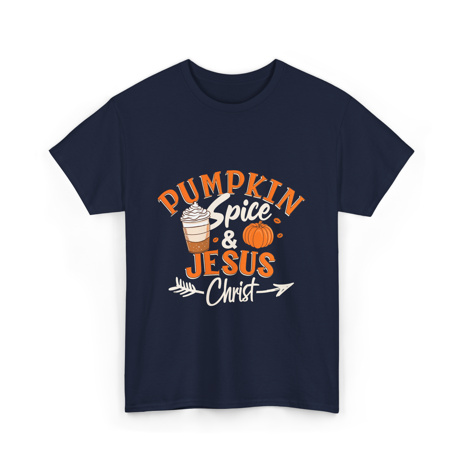 Pumpkin Spice Jesus Christ T-Shirt - Navy