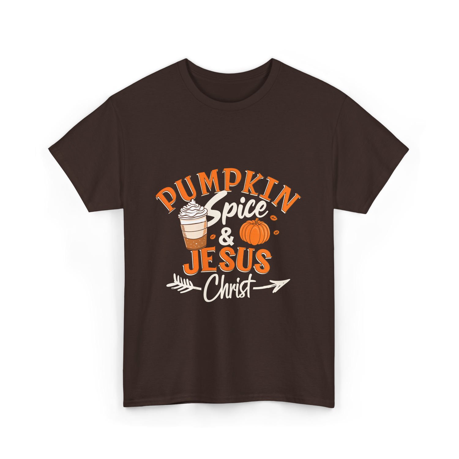 Pumpkin Spice Jesus Christ T-Shirt - Dark Chocolate