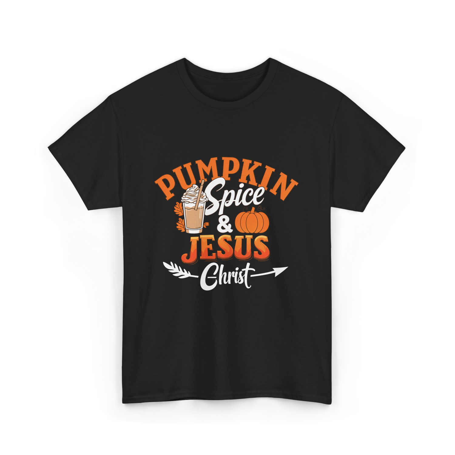 Pumpkin Spice Jesus Fall T-Shirt - Black