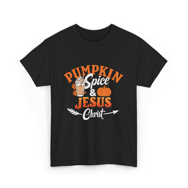 Pumpkin Spice Jesus Fall T-Shirt - Black