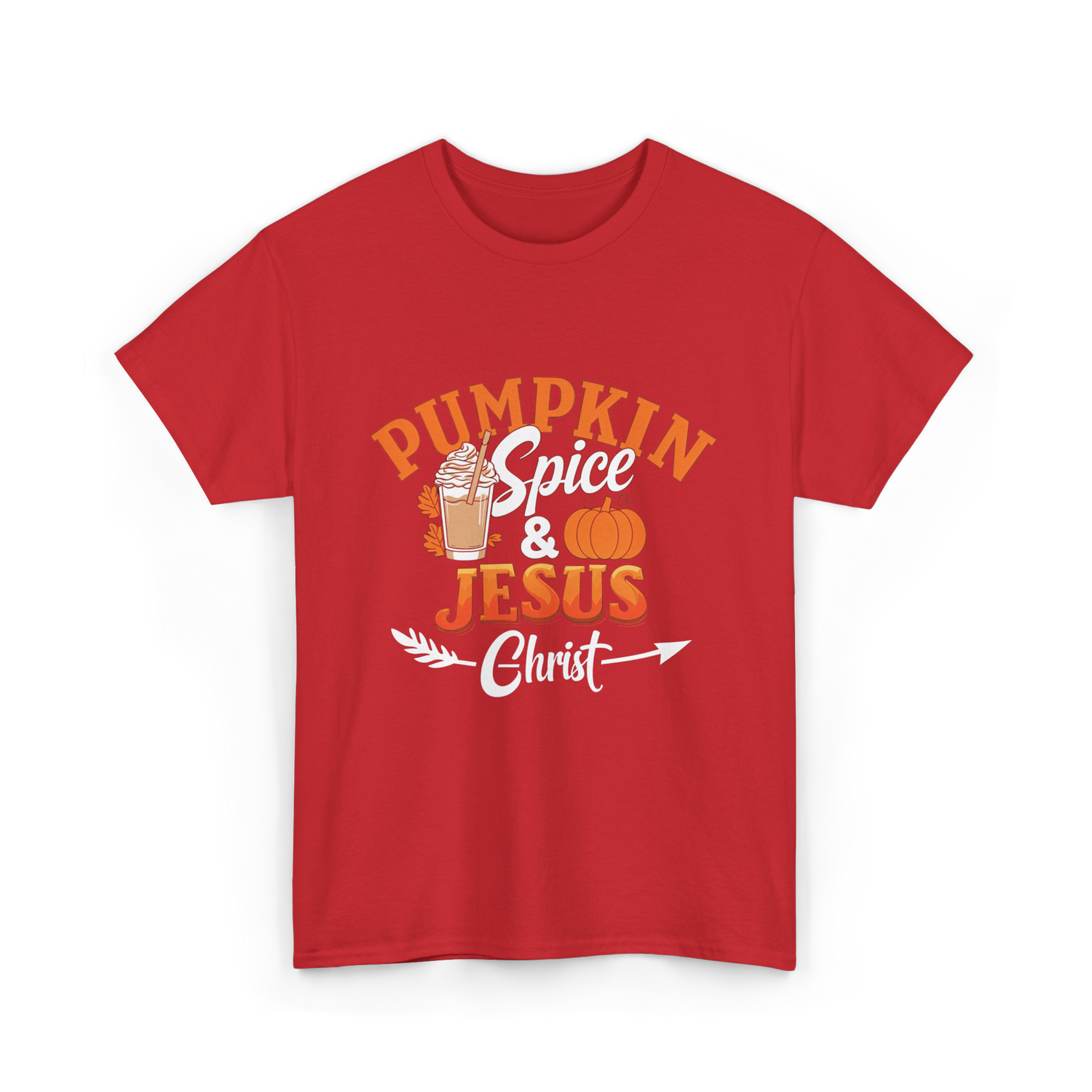 Pumpkin Spice Jesus Fall T-Shirt - Red