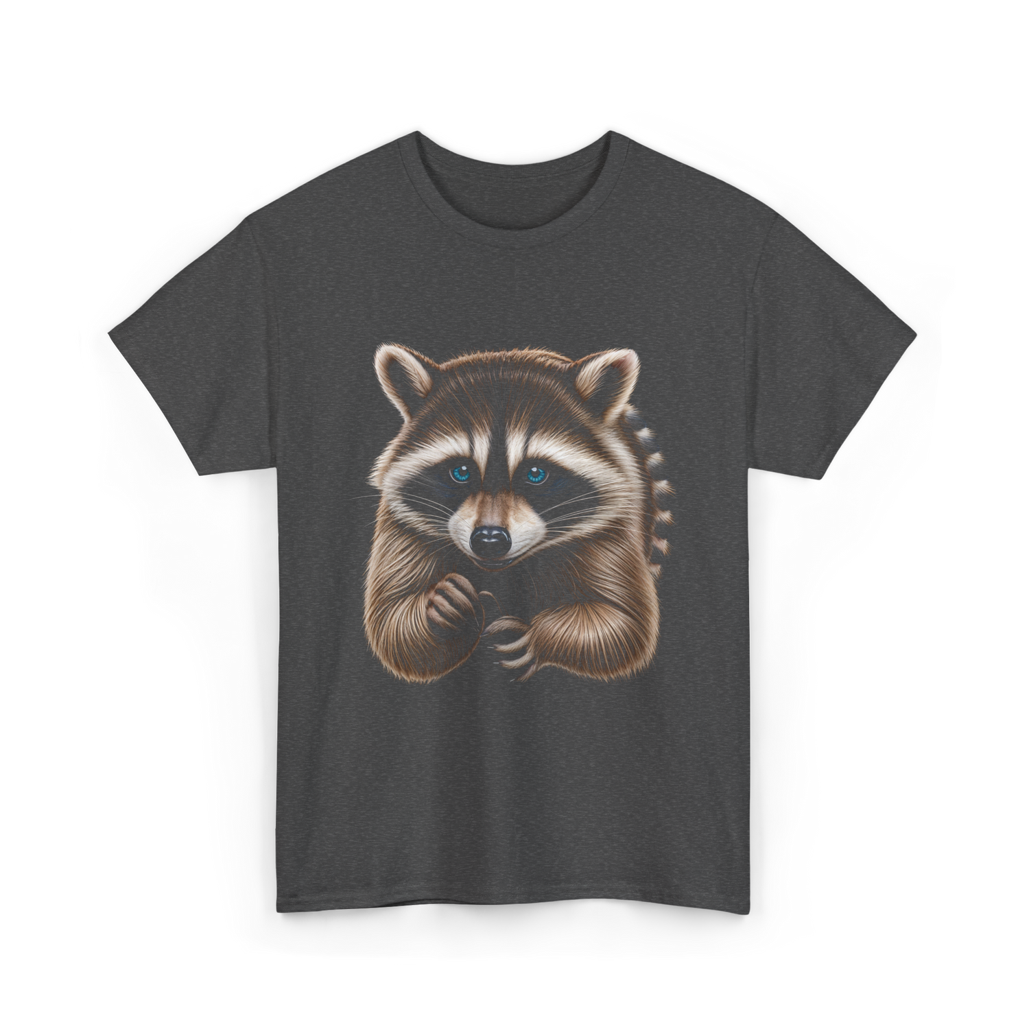 Raccoon Art Animal Print T-Shirt - Dark Heather