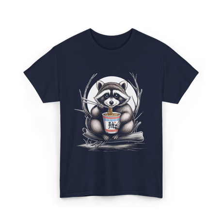 Raccoon Eating Noodles Raccoon T-Shirt - Navy