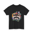Raccoon Face Floral Raccoon Lover T-Shirt - Black