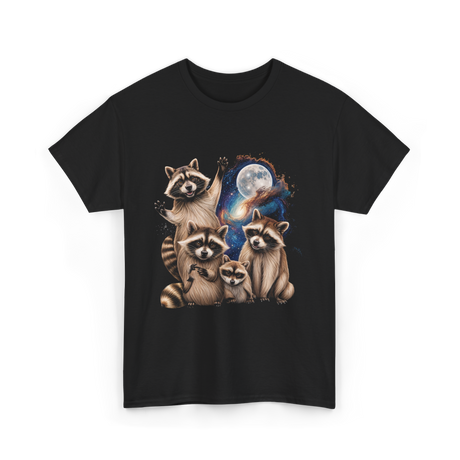 Raccoon Family Space Raccoons T-Shirt - Black