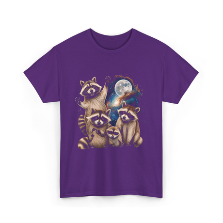 Raccoon Family Space Raccoons T-Shirt - Purple