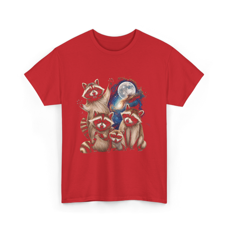 Raccoon Family Space Raccoons T-Shirt - Red