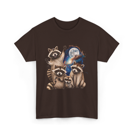 Raccoon Family Space Raccoons T-Shirt - Dark Chocolate