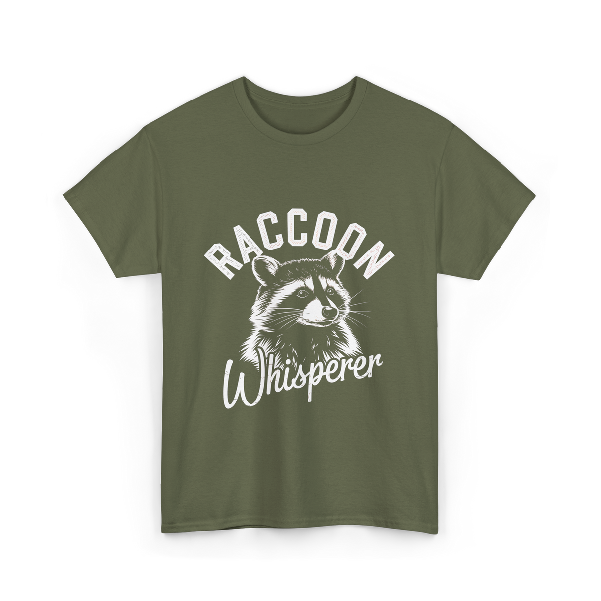 Raccoon Whisperer Raccoon T-Shirt - Military Green