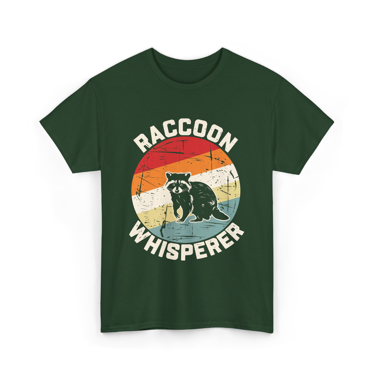 Raccoon Whisperer Raccoon T-Shirt - Forest Green
