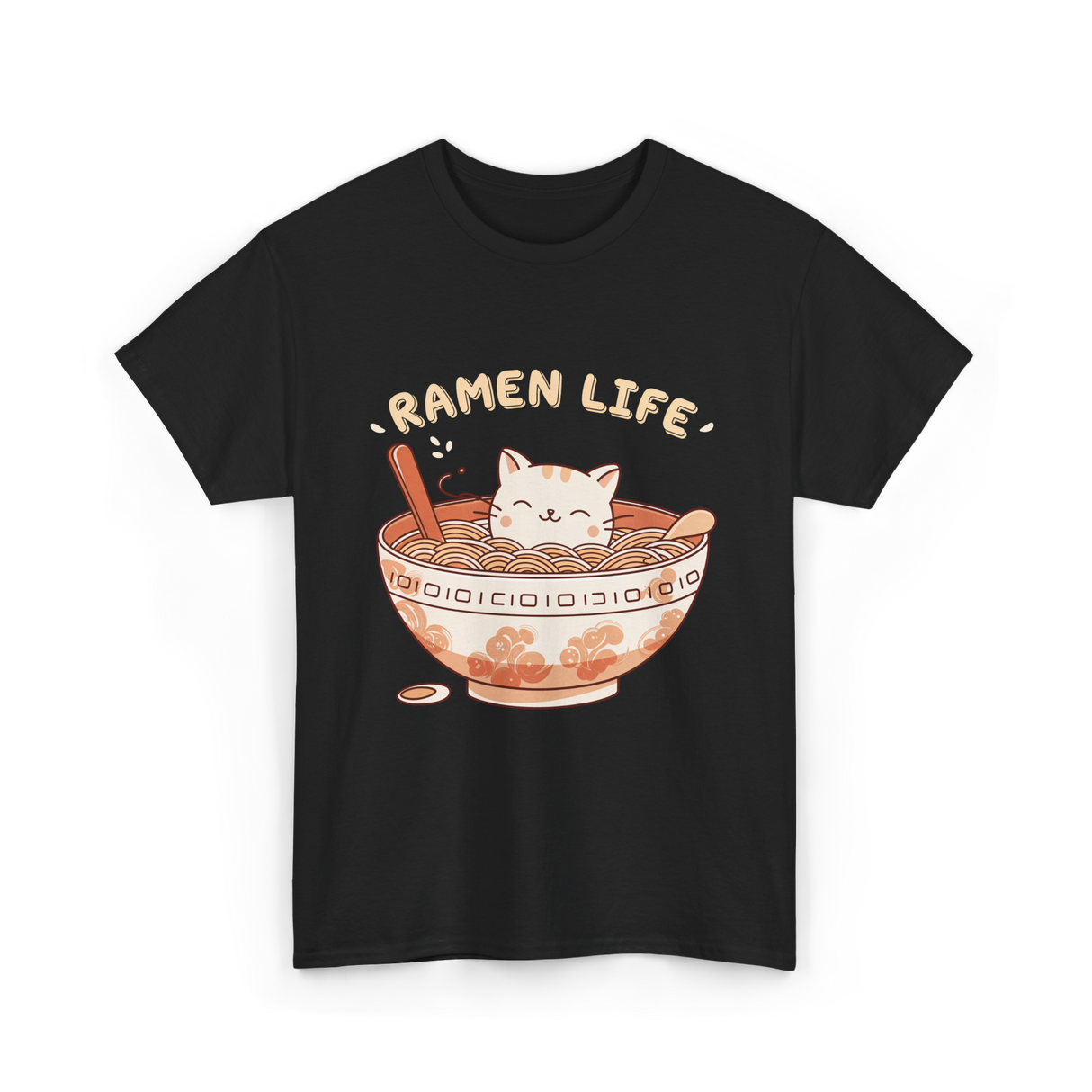 Ramen Life Cat Ramen T-Shirt - Black