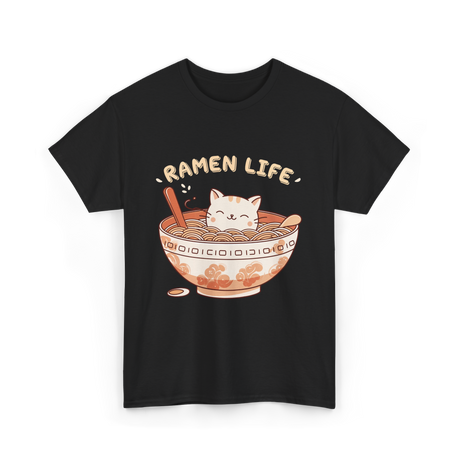 Ramen Life Cat Ramen T-Shirt - Black