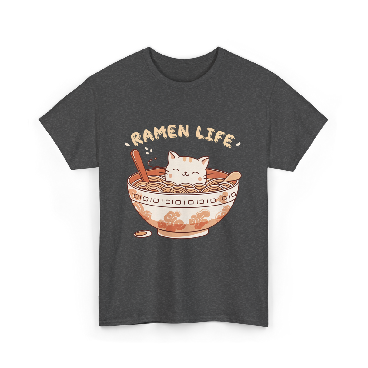 Ramen Life Cat Ramen T-Shirt - Dark Heather