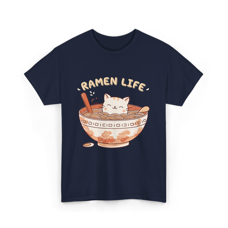 Ramen Life Cat Ramen T-Shirt - Navy