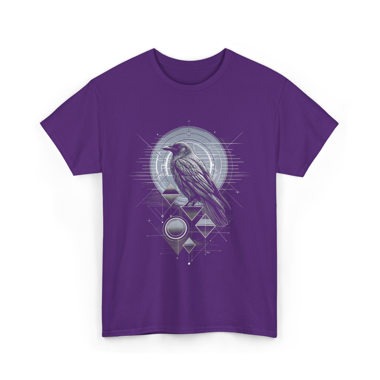 Raven Crow Dark Bird Mysticism T-Shirt - Purple