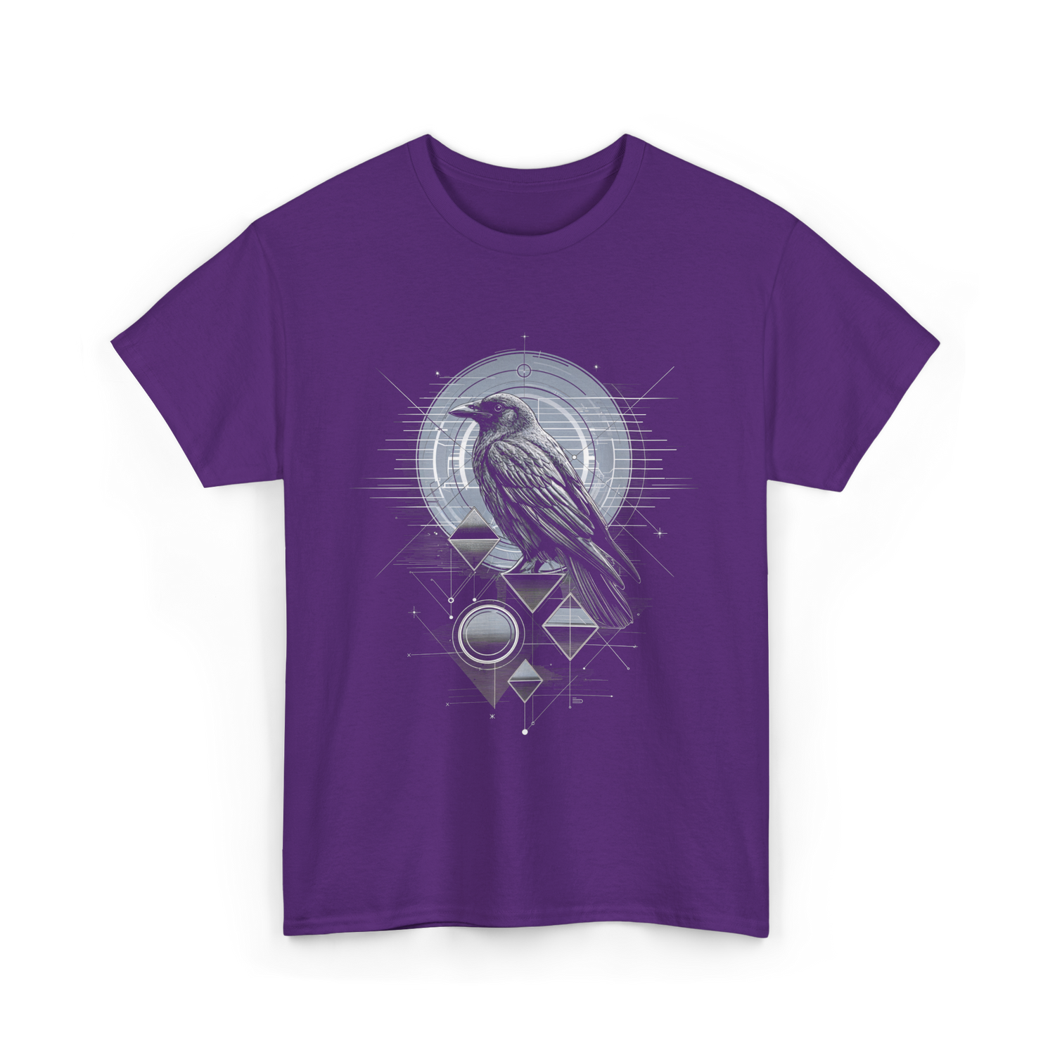 Raven Crow Dark Bird Mysticism T-Shirt - Purple