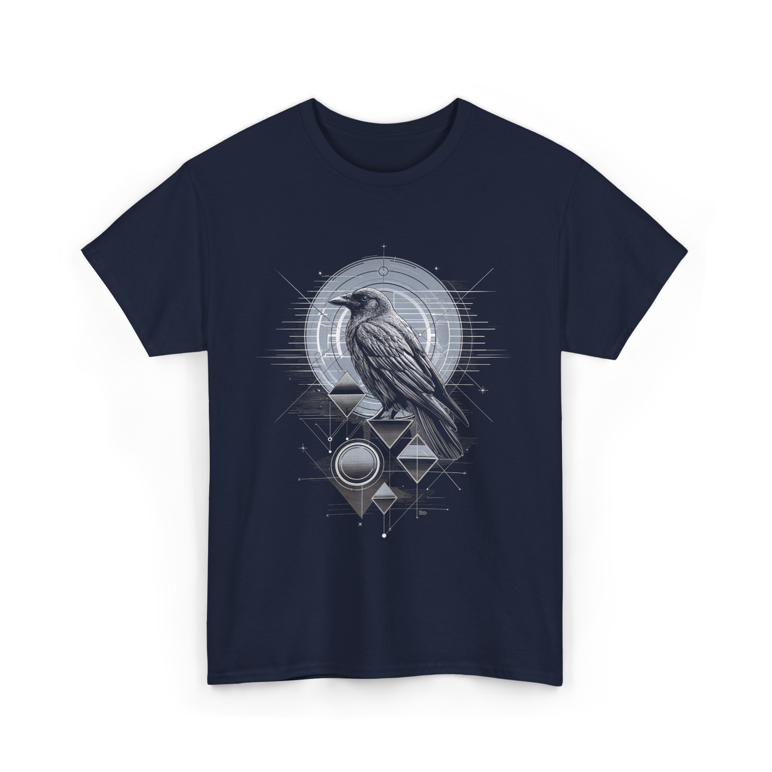 Raven Crow Dark Bird Mysticism T-Shirt - Navy
