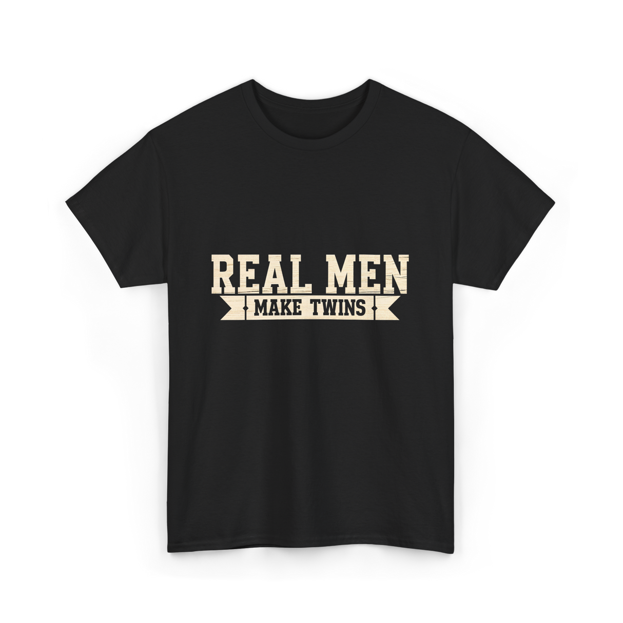 Real Men Make Twins Parenting T-Shirt - Black