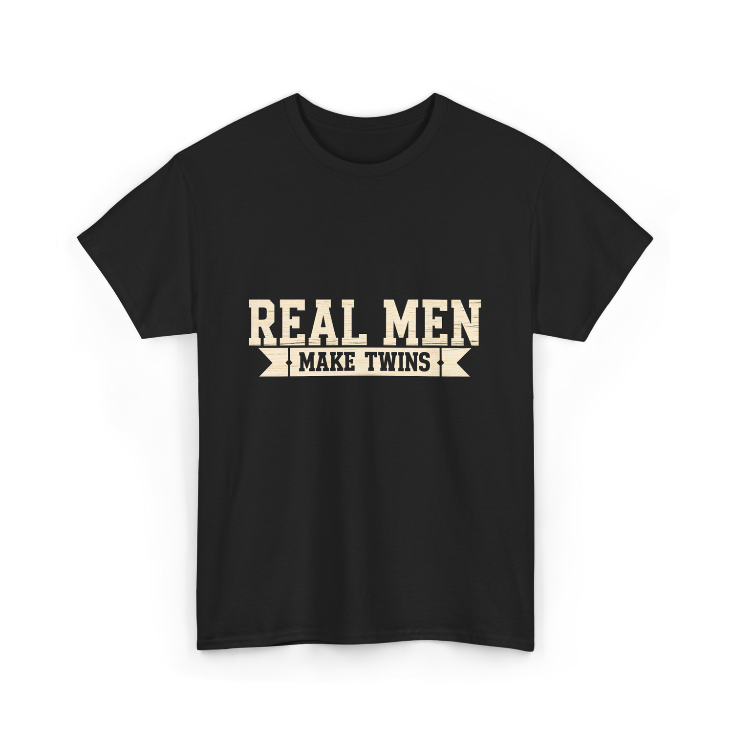 Real Men Make Twins Parenting T-Shirt - Black