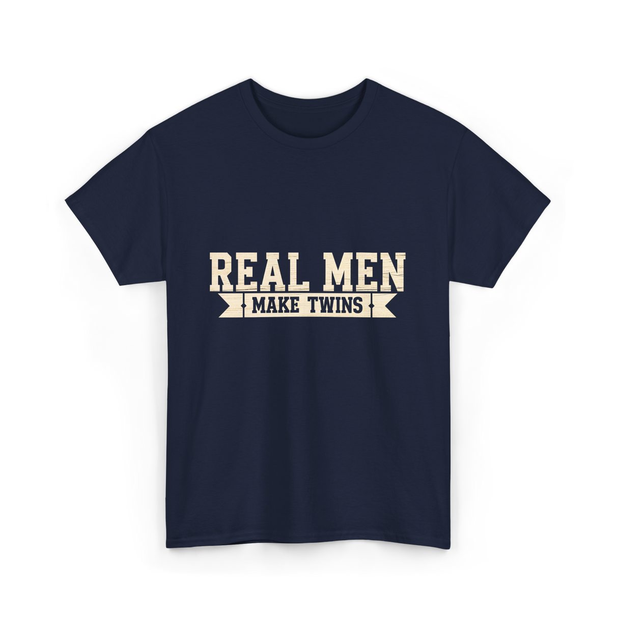 Real Men Make Twins Parenting T-Shirt - Navy