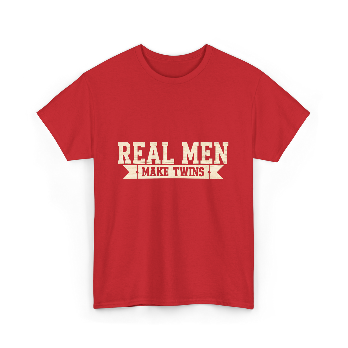 Real Men Make Twins Parenting T-Shirt - Red