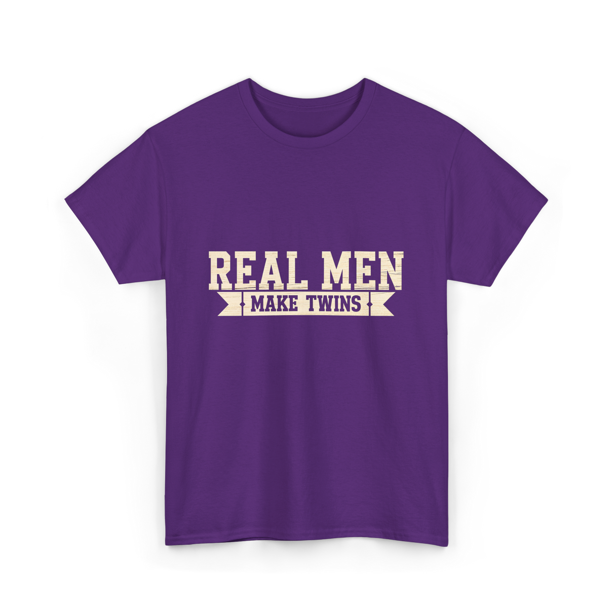 Real Men Make Twins Parenting T-Shirt - Purple