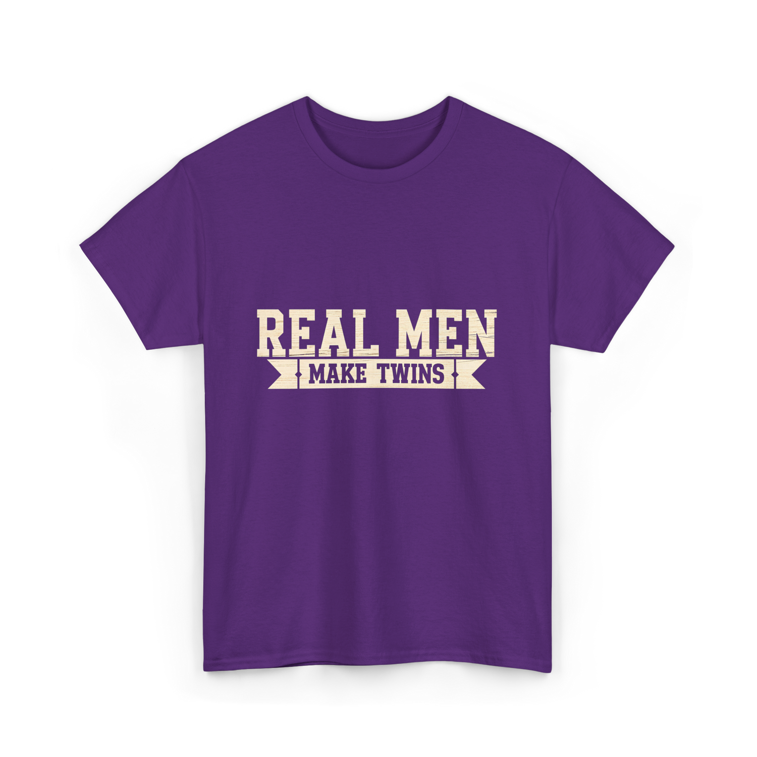 Real Men Make Twins Parenting T-Shirt - Purple