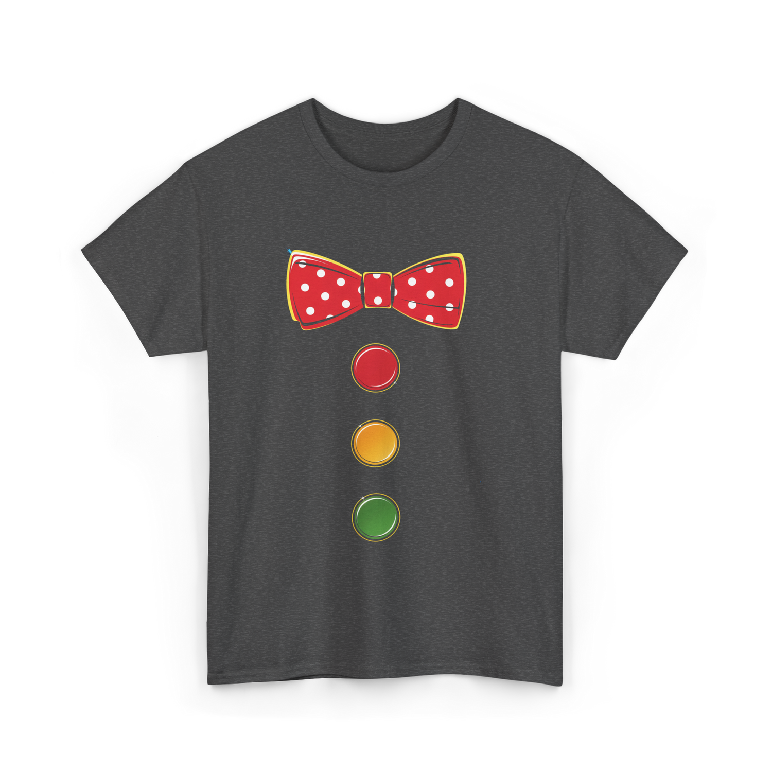 Red Bow Tie Clown Costume T-Shirt - Dark Heather