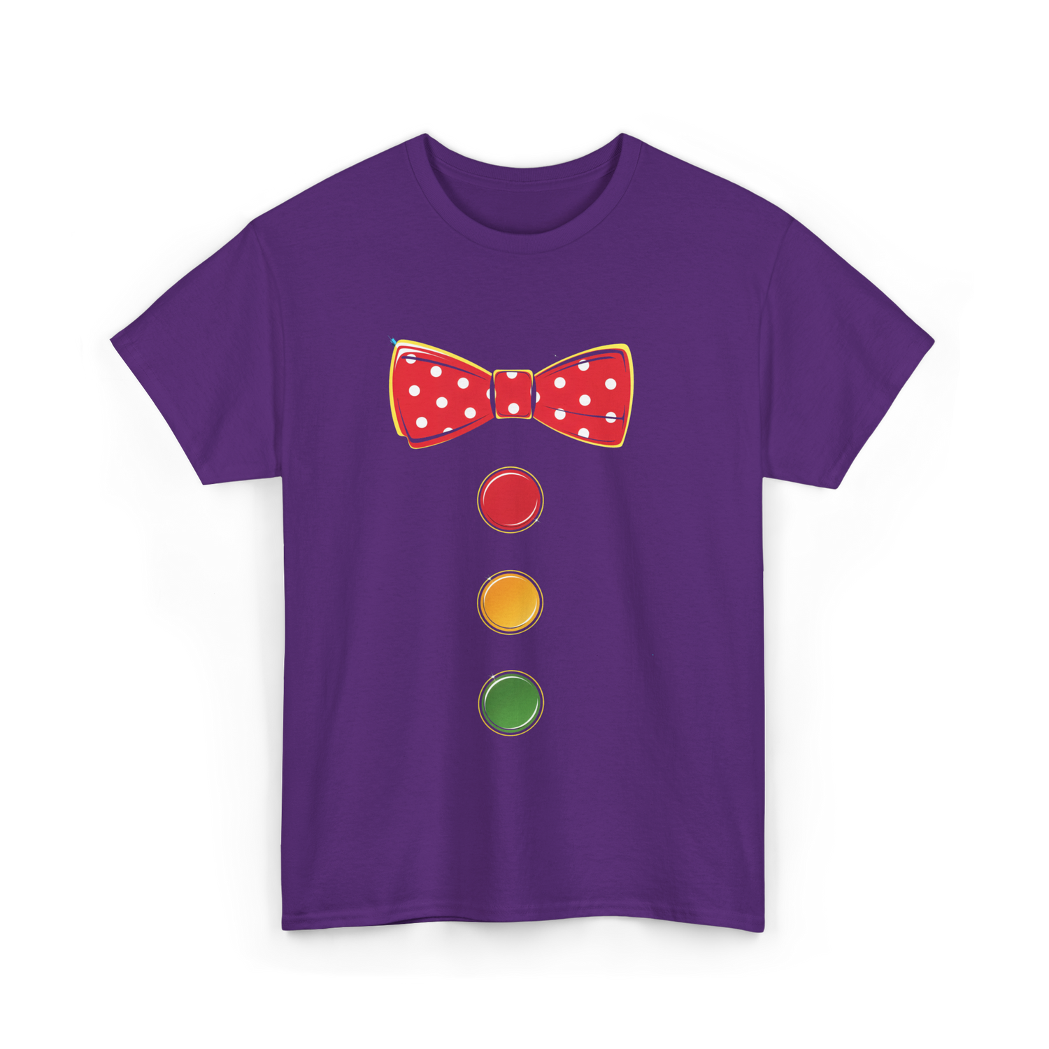 Red Bow Tie Clown Costume T-Shirt - Purple