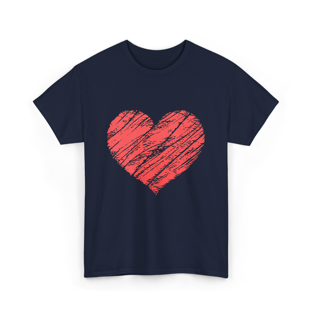 Red Heart Vintage Love T-Shirt - Navy