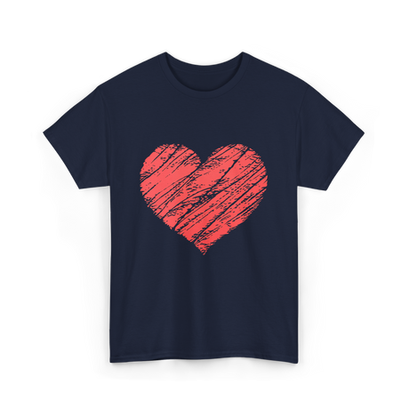 Red Heart Vintage Love T-Shirt - Navy
