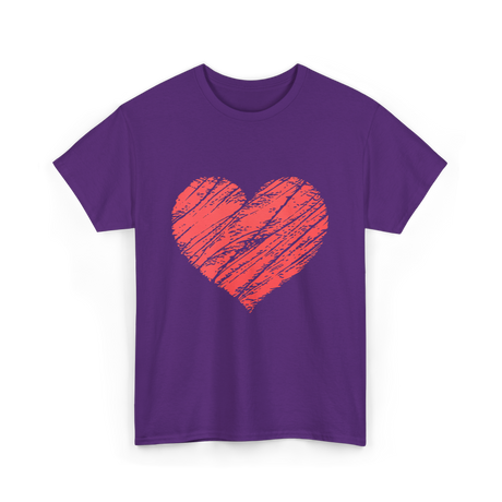 Red Heart Vintage Love T-Shirt - Purple