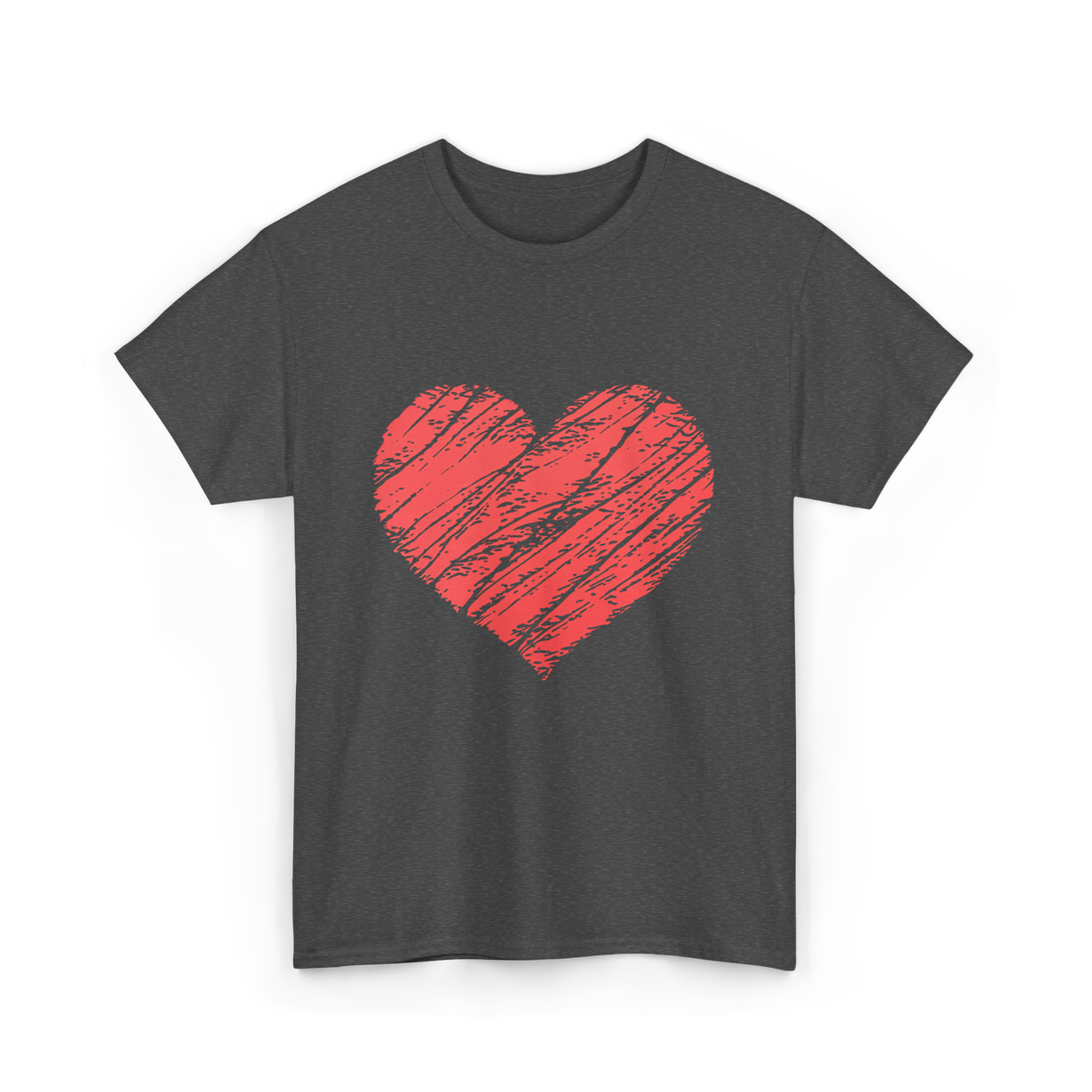 Red Heart Vintage Love T-Shirt - Dark Heather
