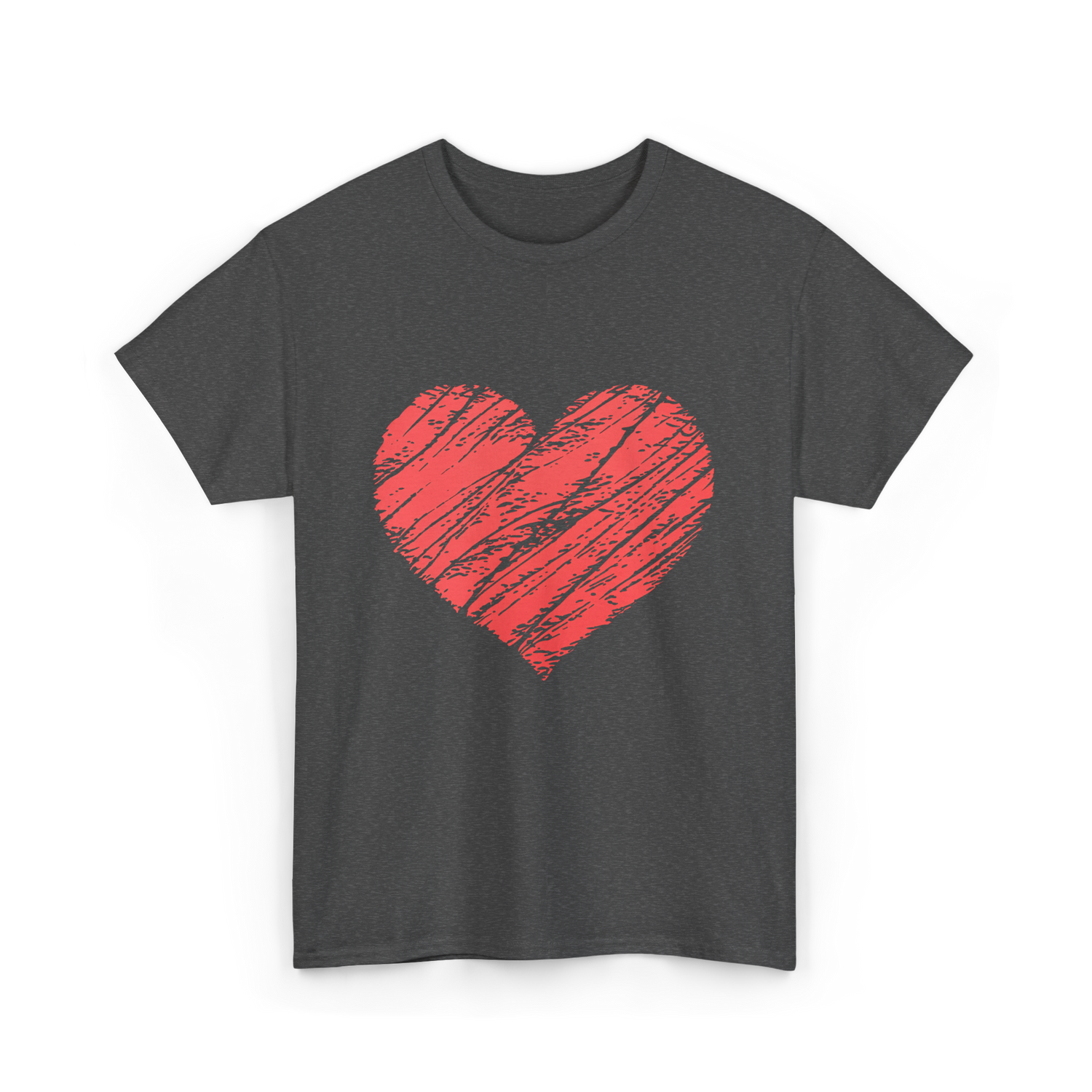 Red Heart Vintage Love T-Shirt - Dark Heather