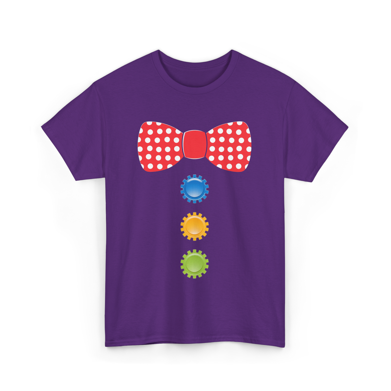 Red Polka Dot Bow Tie Costume T-Shirt - Purple