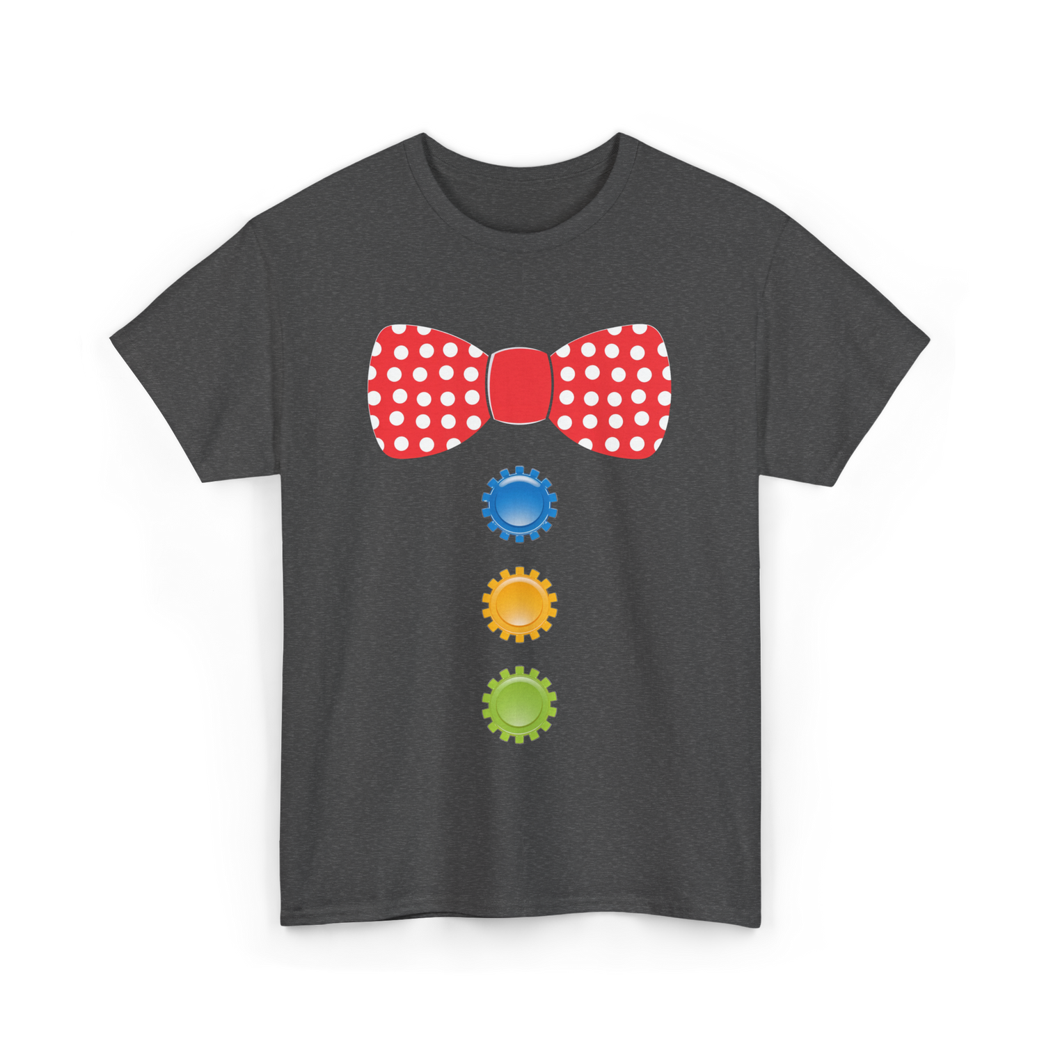 Red Polka Dot Bow Tie Costume T-Shirt - Dark Heather
