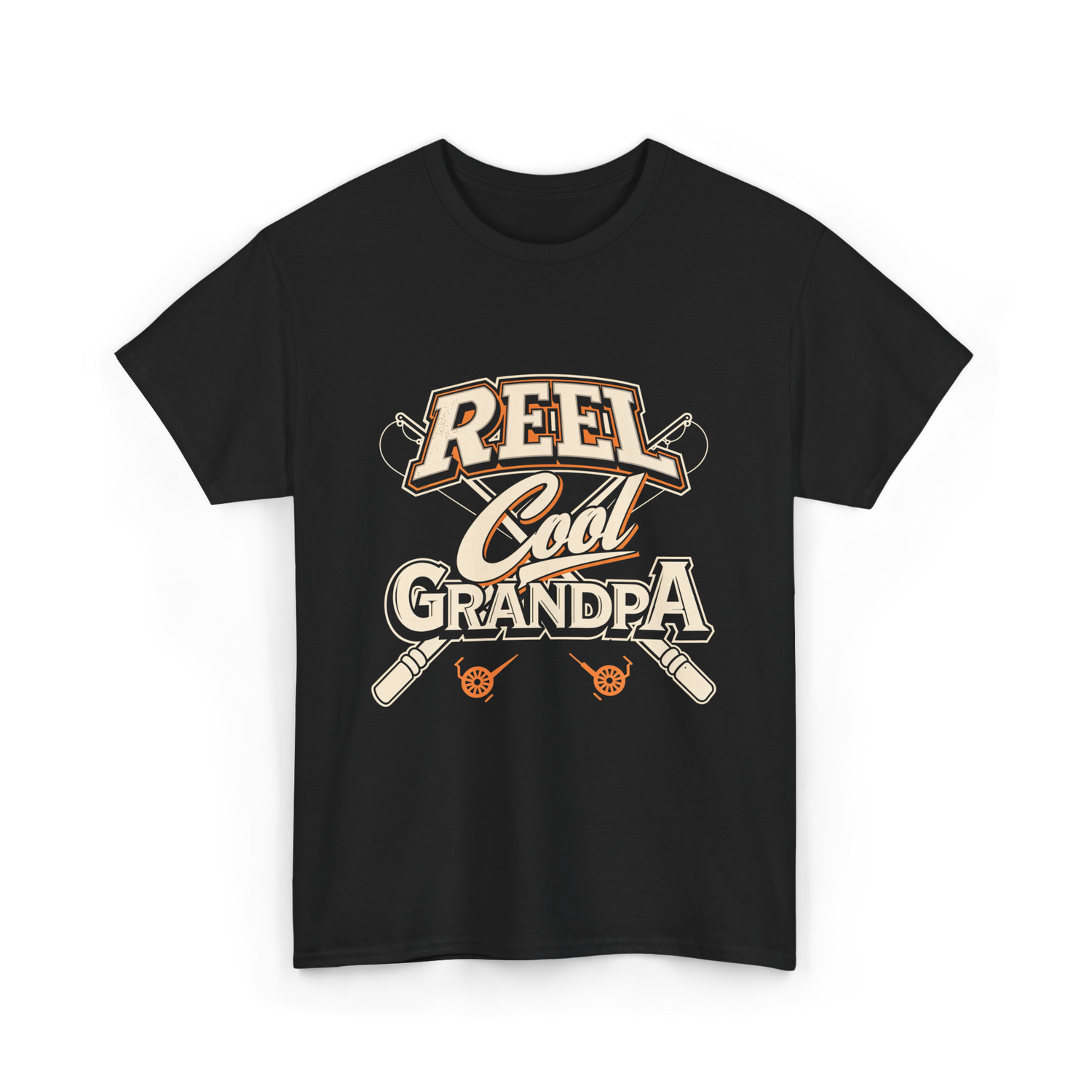 Reel Cool Grandpa Fishing T-Shirt - Black
