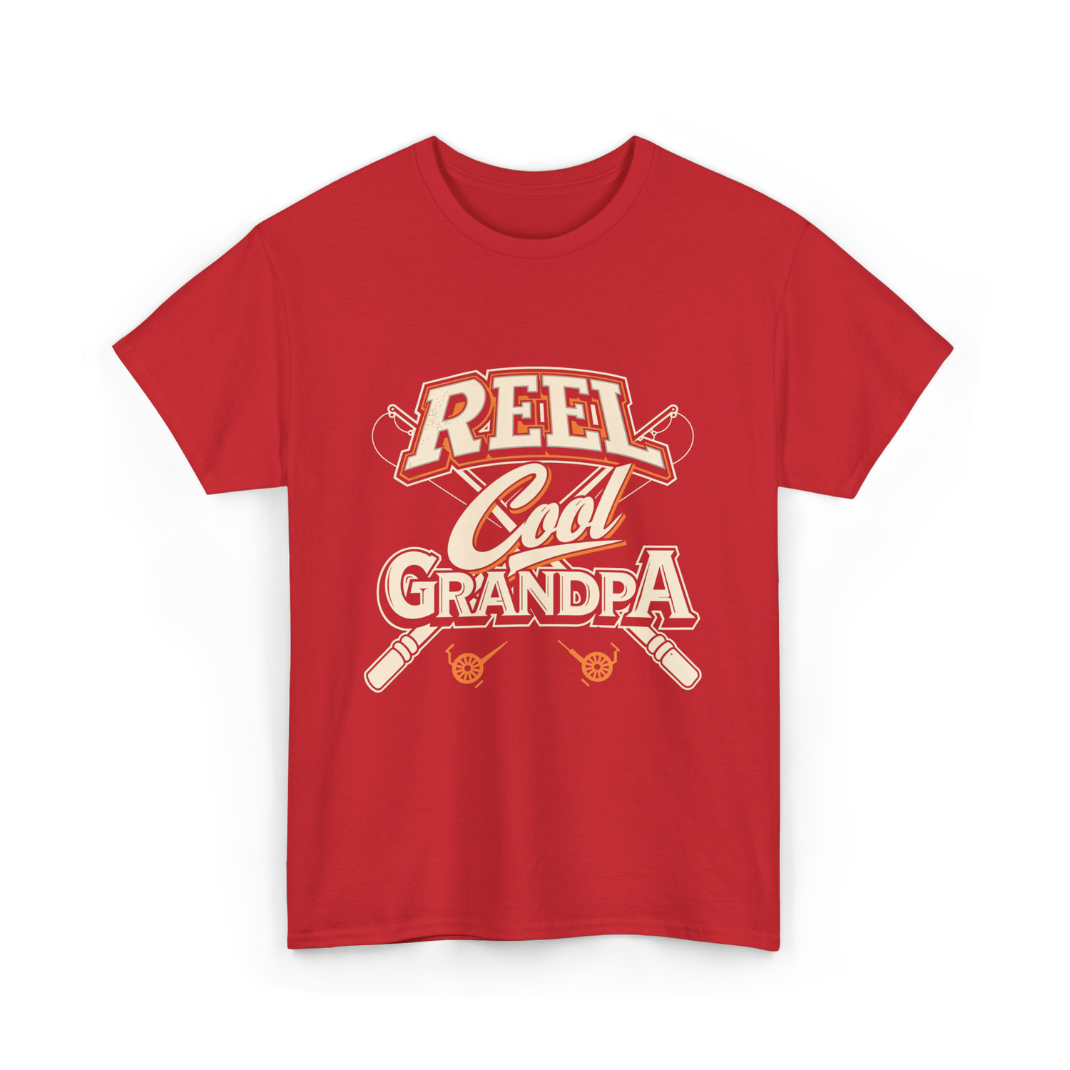 Reel Cool Grandpa Fishing T-Shirt - Red