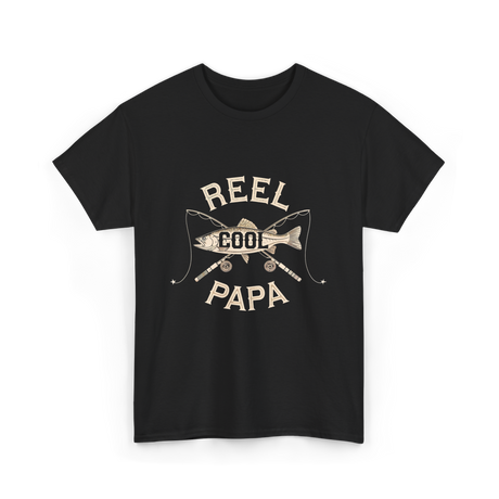 Reel Cool Papa Fishing T-Shirt - Black