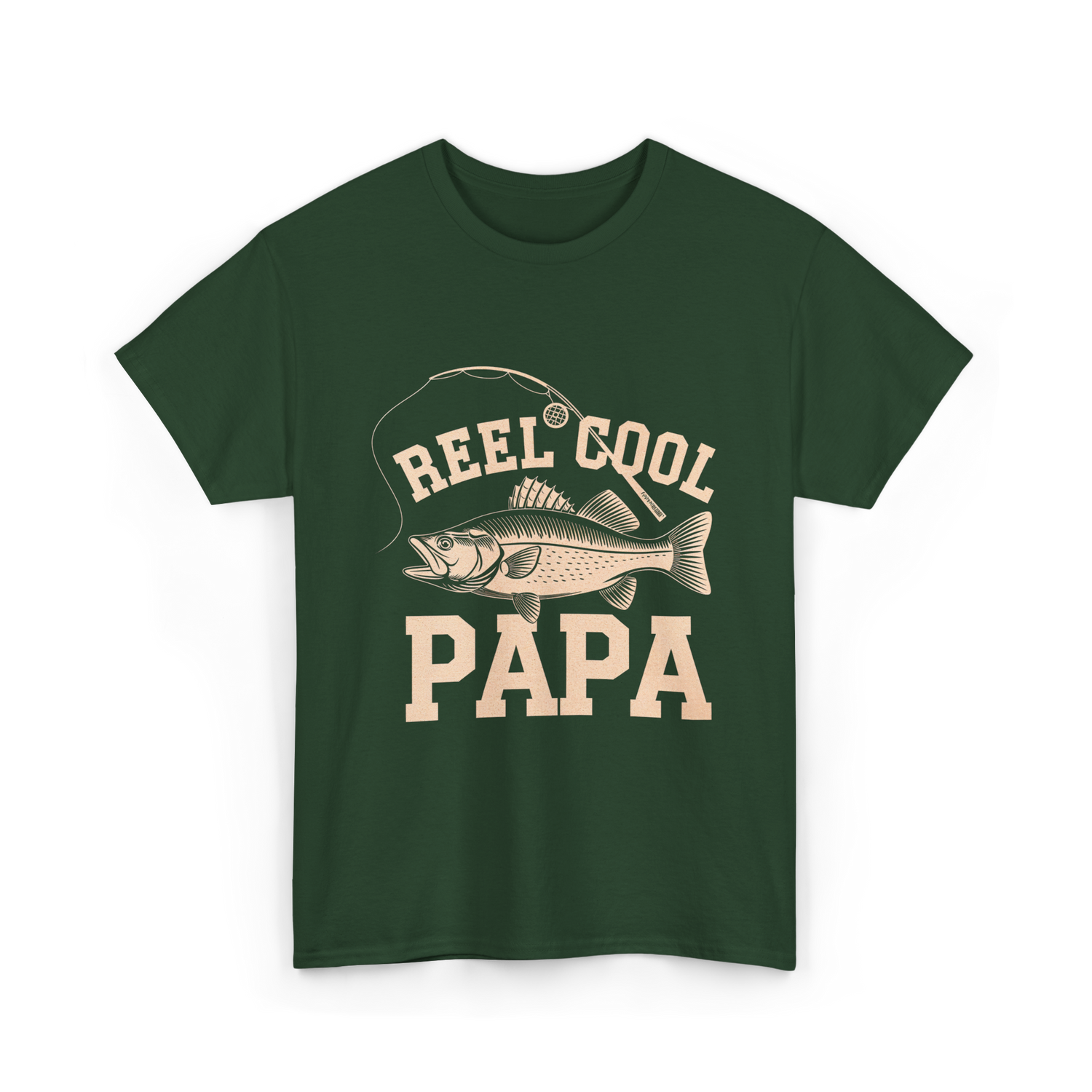 Reel Cool Papa Fishing T-Shirt - Forest Green