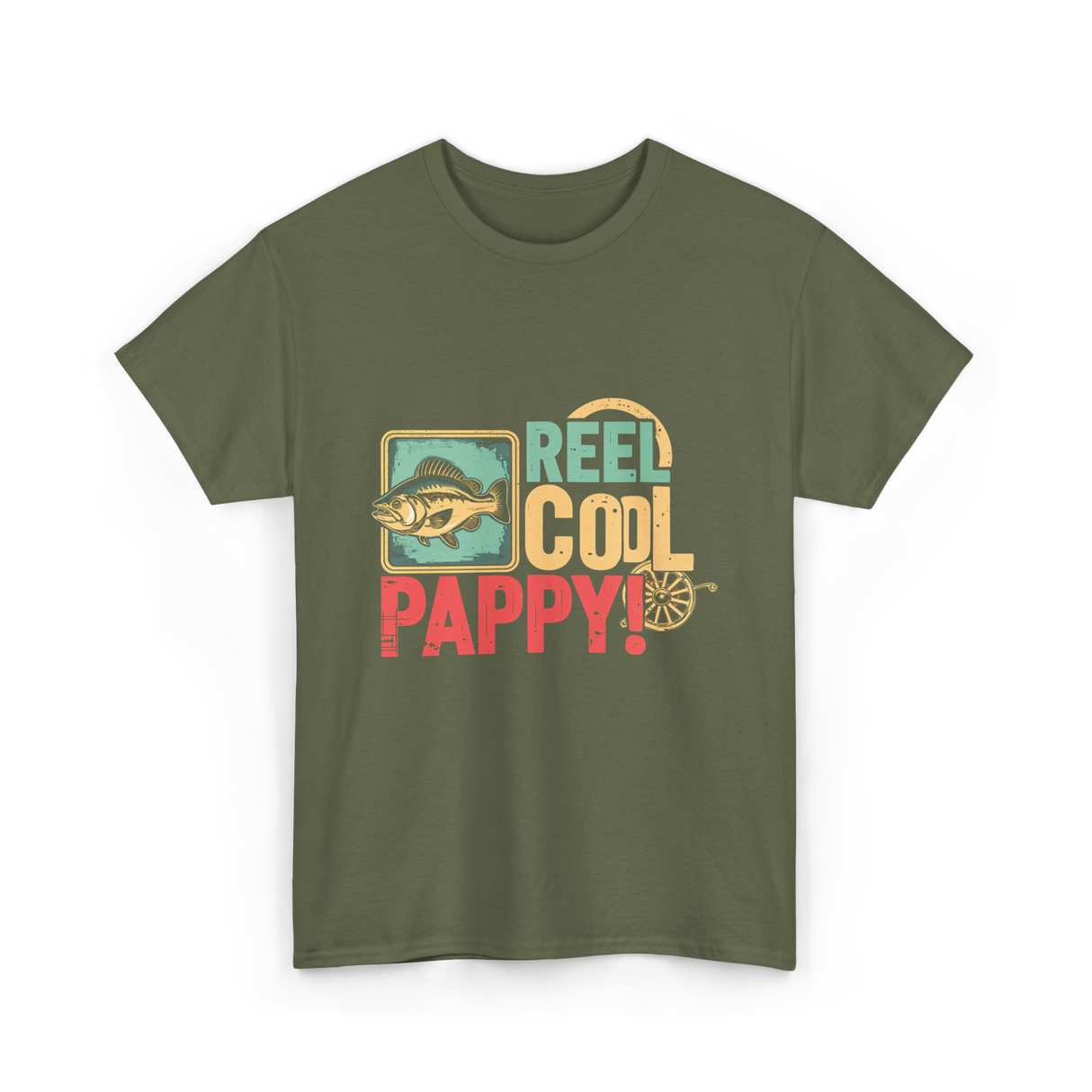 Reel Cool Pappy Fishing T-Shirt - Military Green