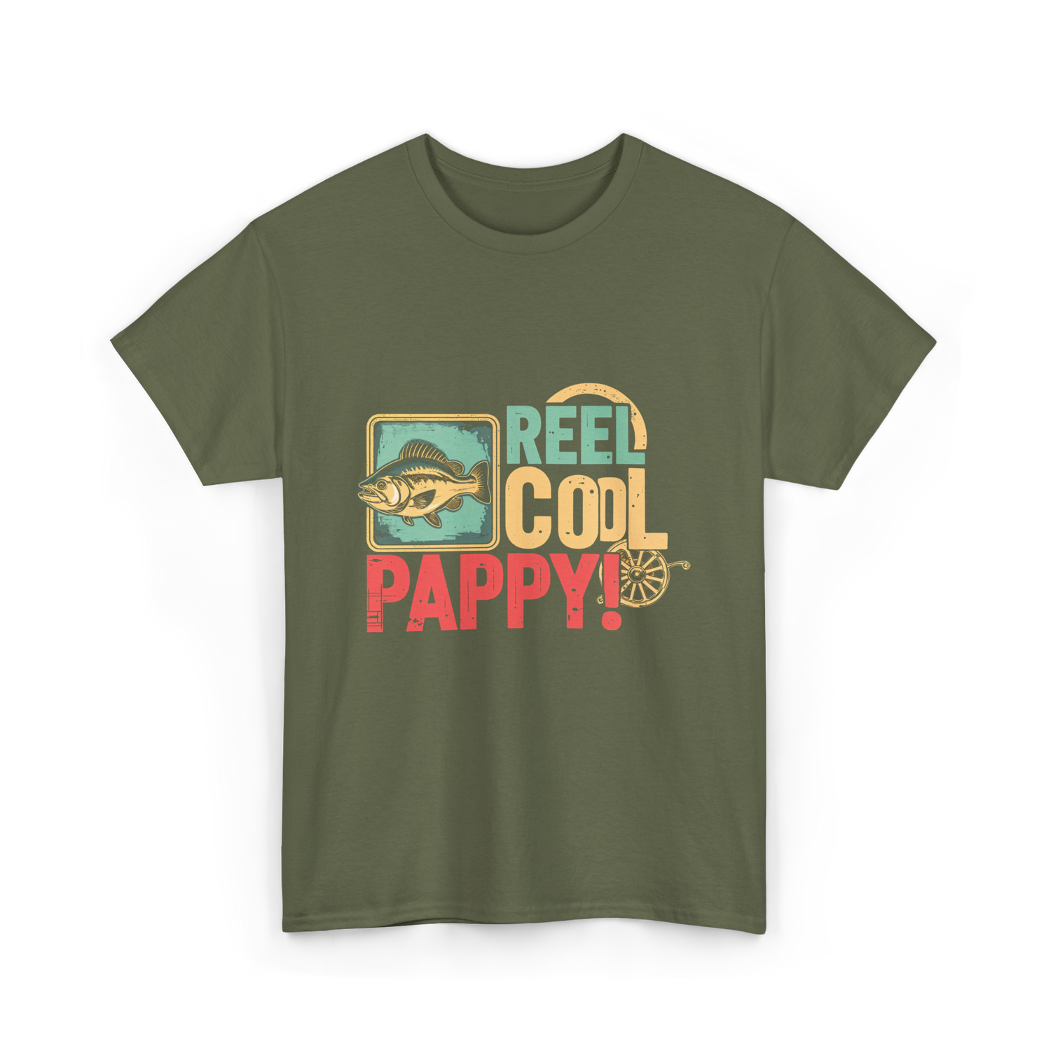 Reel Cool Pappy Fishing T-Shirt - Military Green