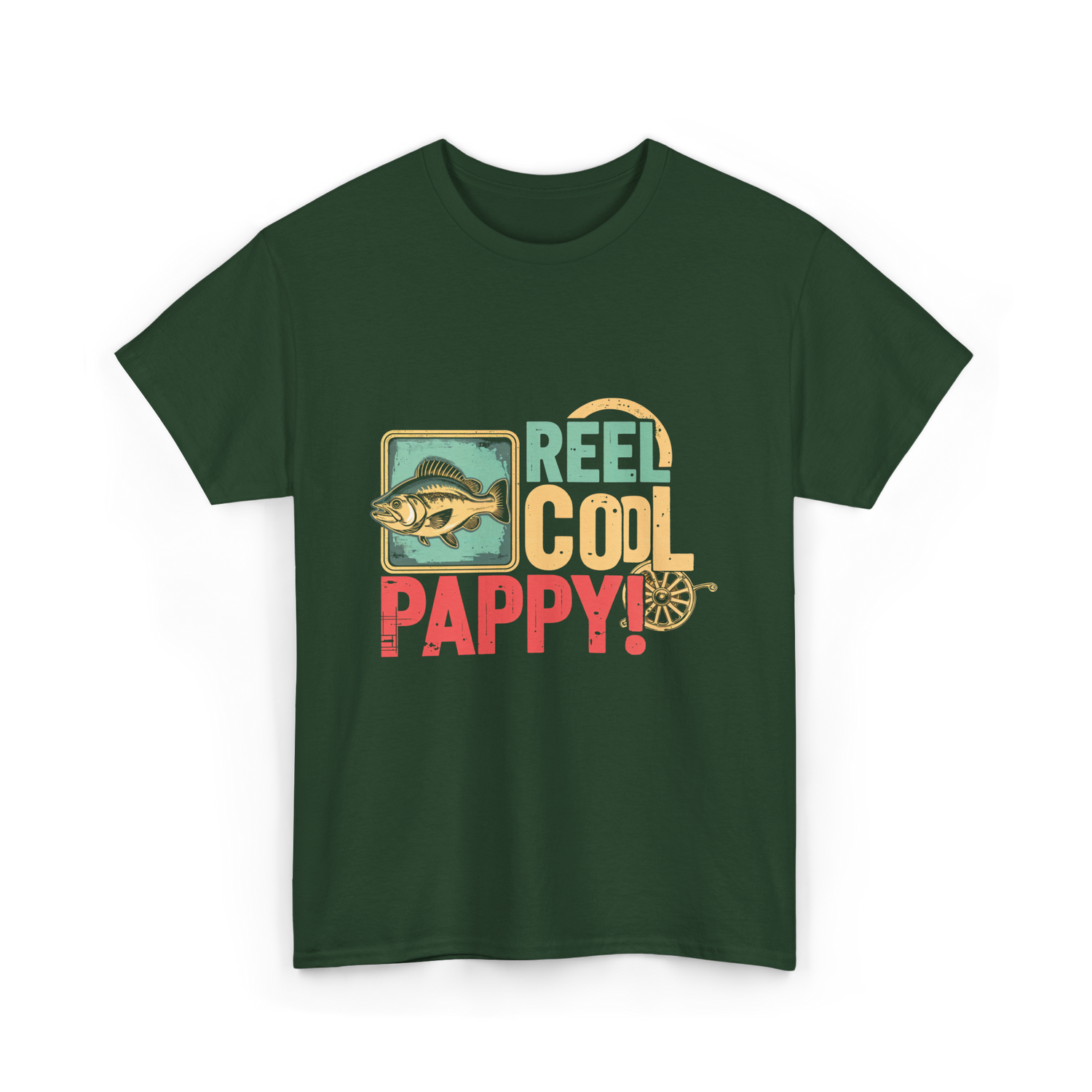 Reel Cool Pappy Fishing T-Shirt - Forest Green