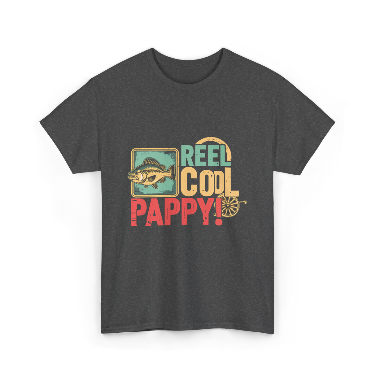 Reel Cool Pappy Fishing T-Shirt - Dark Heather
