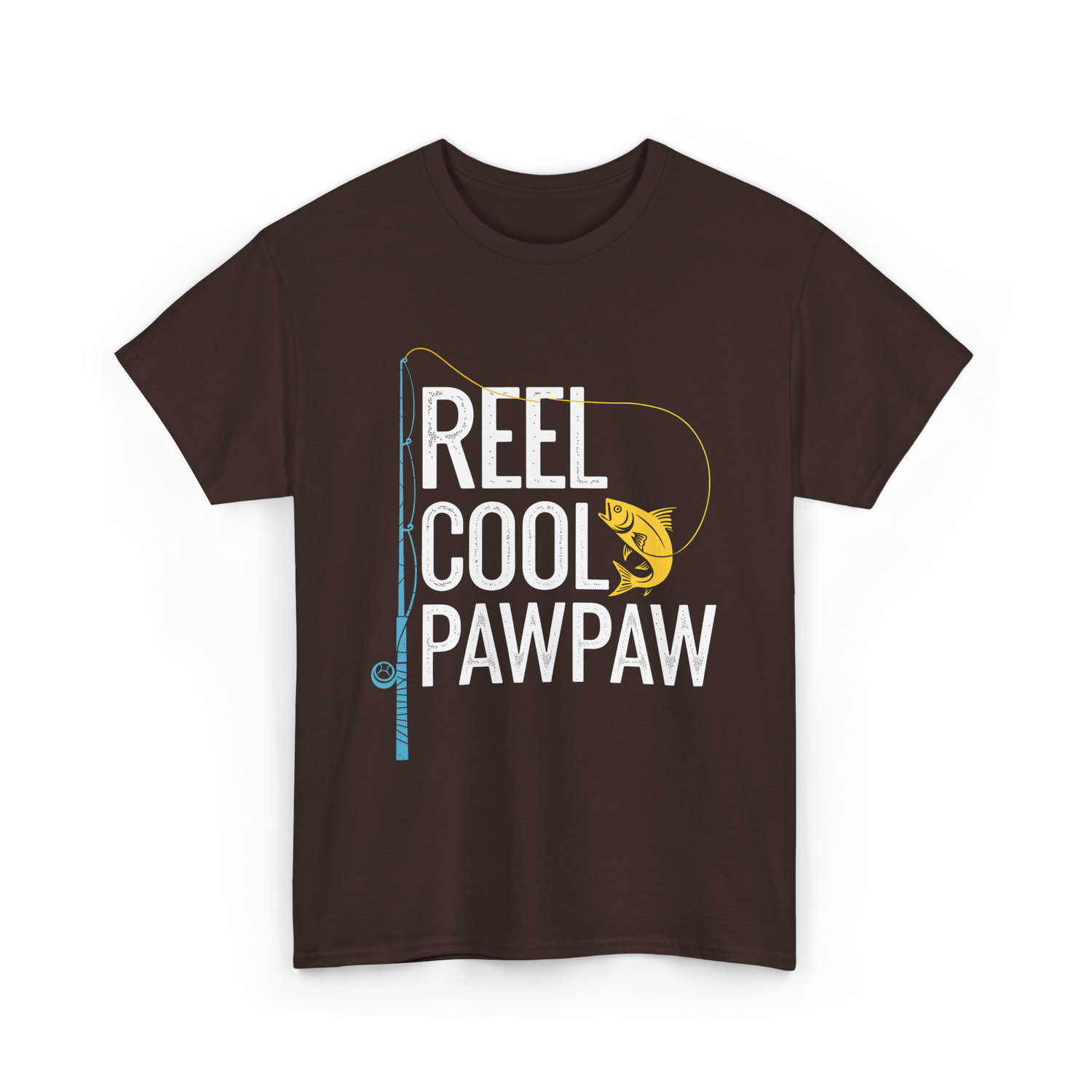 Reel Cool Pawpaw Fishing T-Shirt - Dark Chocolate